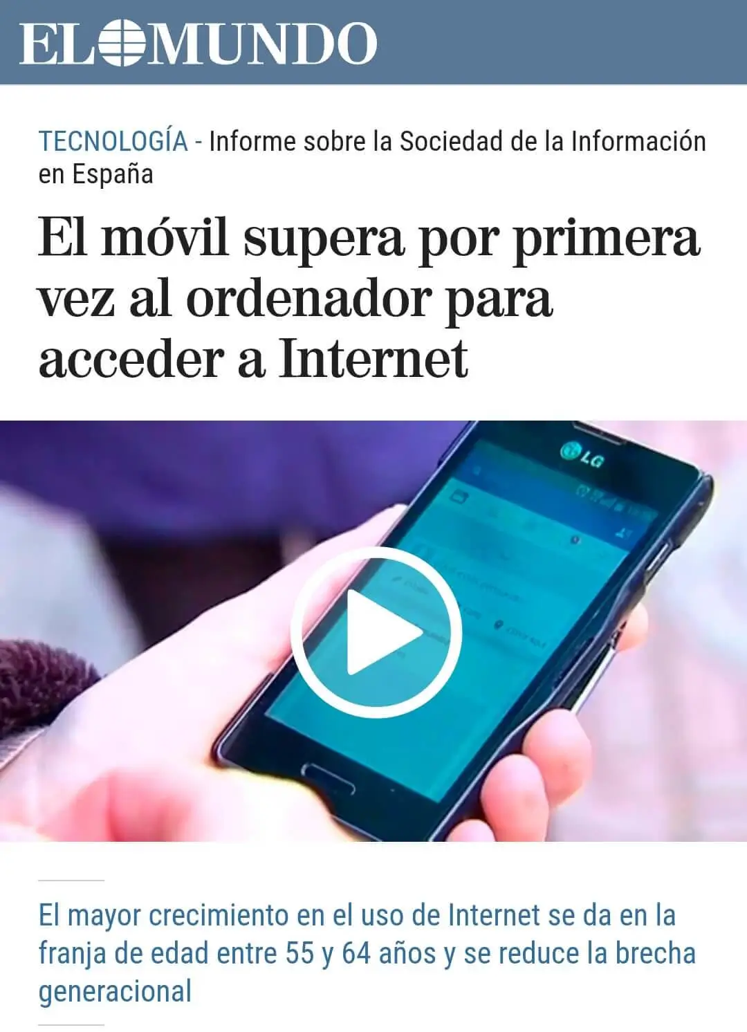 el móvil supera al ordenador para navegar en internet