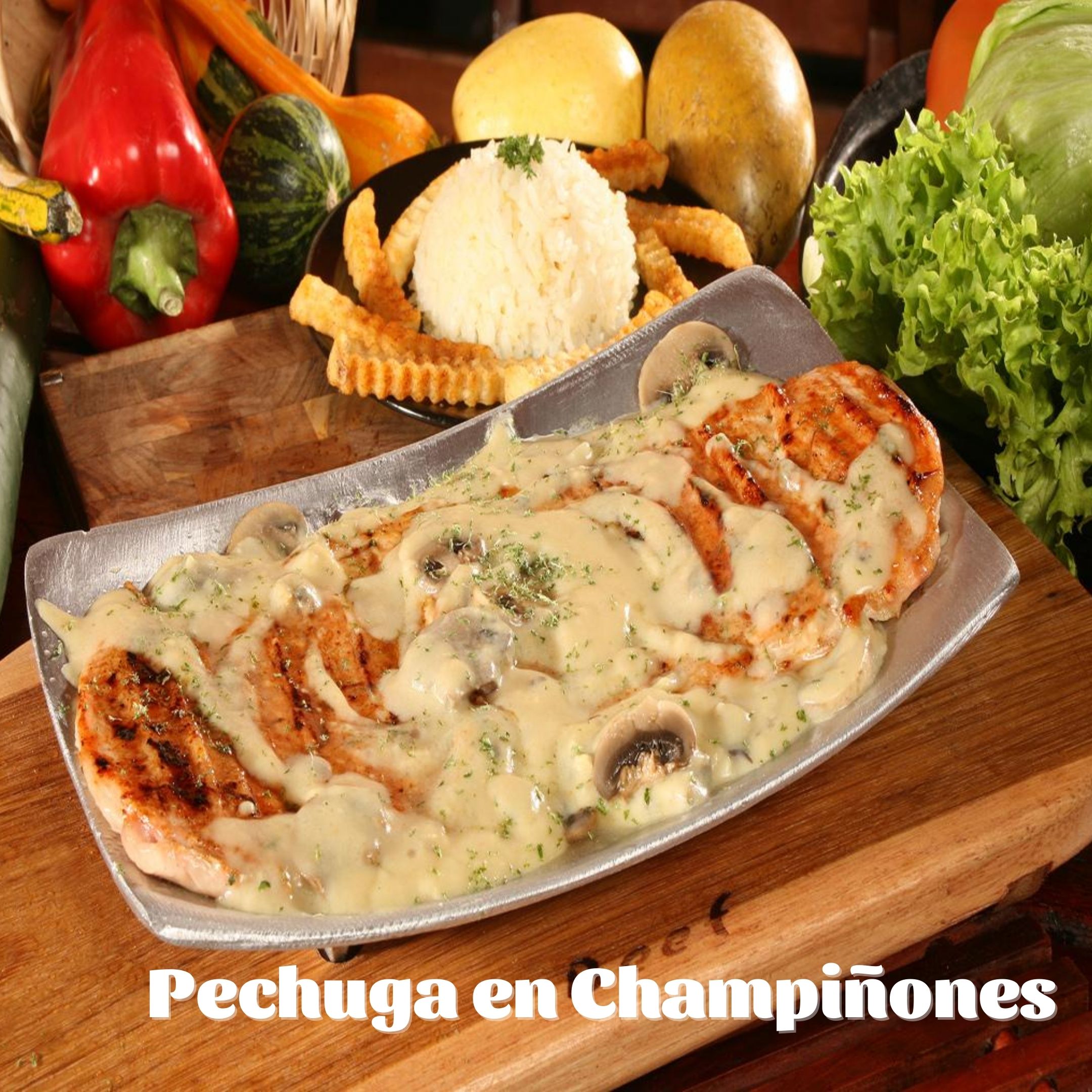 Pechuga en champiñones
